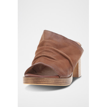 Mules à talons en cuir Maya - Marron - 02 - 33979070