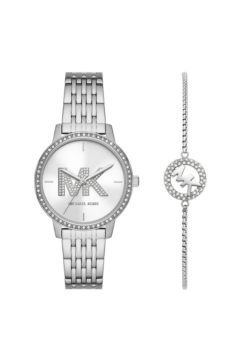 Coffret montre à quartz en acier et bracelet - 02 - 33892950