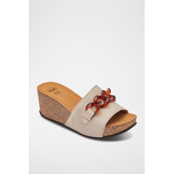 Mules compensées en cuir Ravello - 
Beige - 02 - 33979036