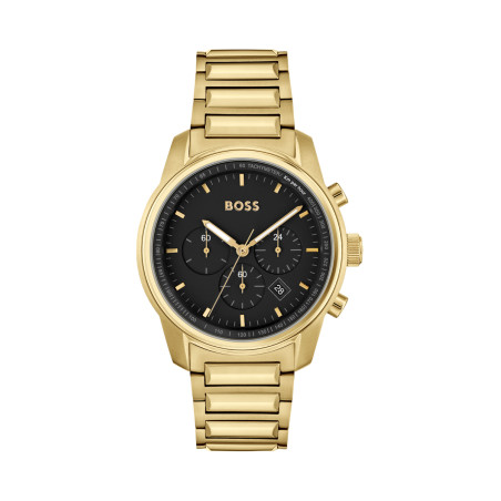 Montre à quartz en acier - Tachymètre et chronographe - Plaqué or jaune - 02 - 34131425