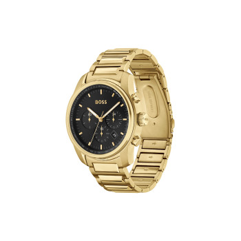 Montre à quartz en acier - Tachymètre et chronographe - Plaqué or jaune - 02 - 34131425