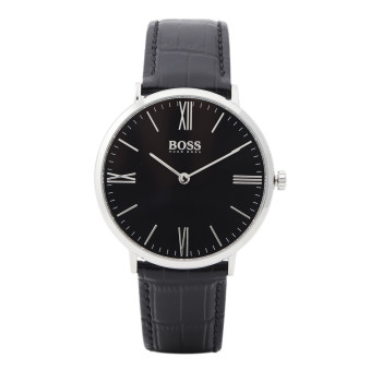 Montre à quartz en cuir Jackson - Noir et argenté - 02 - 34131438