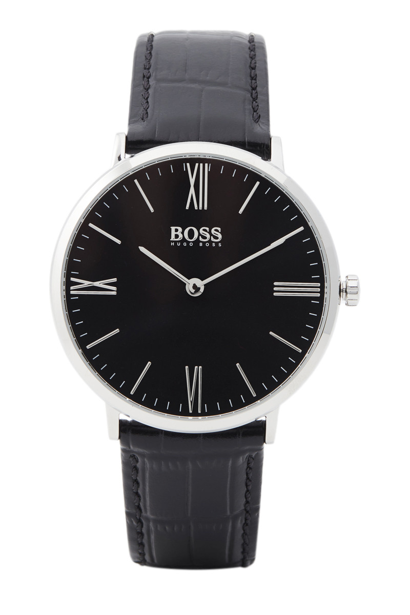 Montre à quartz en cuir Jackson - Noir et argenté - 02 - 34131438