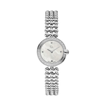 Montre à quartz en acier et diamants - 02 - 34131538