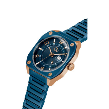 Montre à quartz en acier - 
Fonction GMT - Bleu - 02 - 34131548