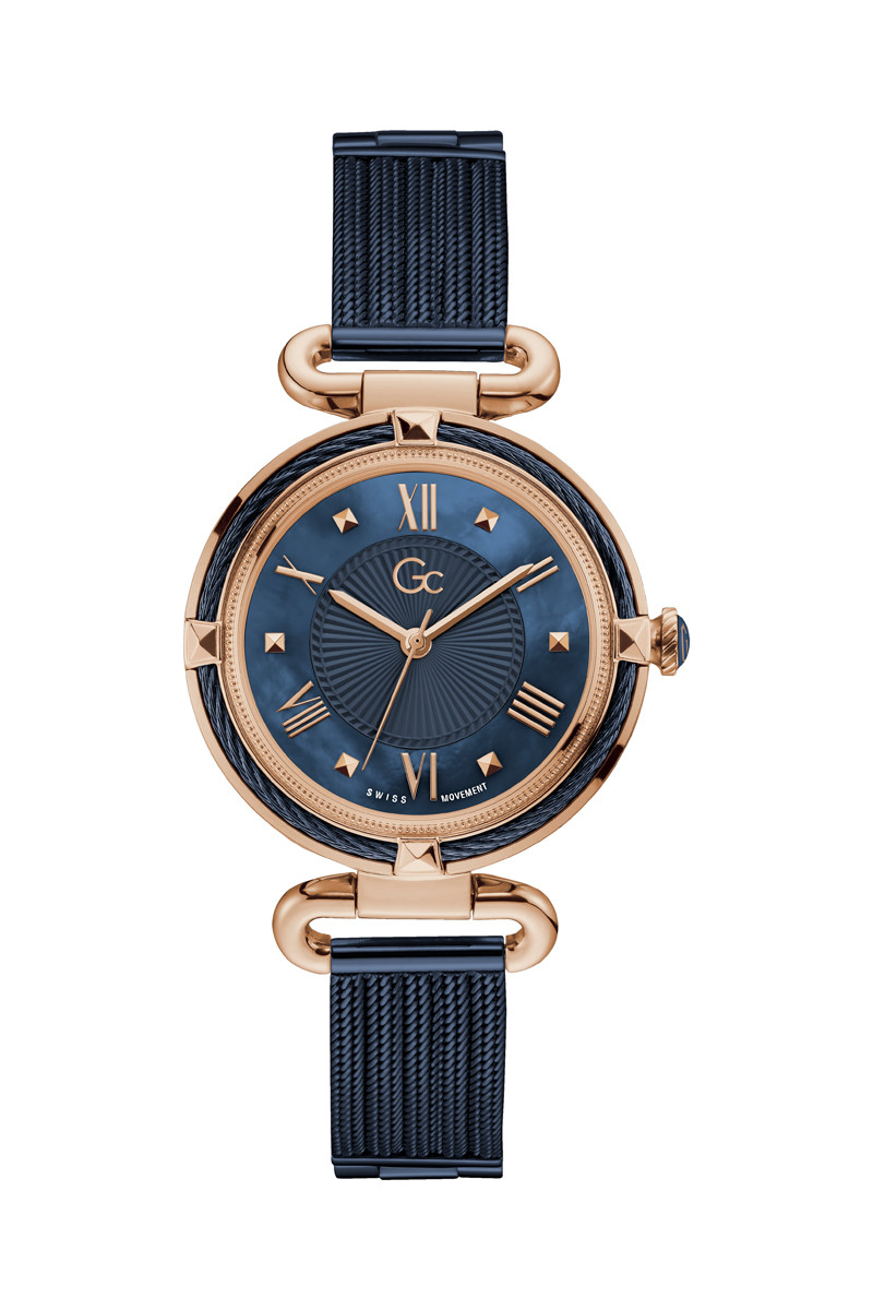 Montre à quartz en acier - 
Bleu marine et doré rose - 02 - 34131565