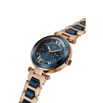 Montre à quartz en céramique et acier - Bleu marine et doré rose masqué pour offre black week - 02 - 34131578