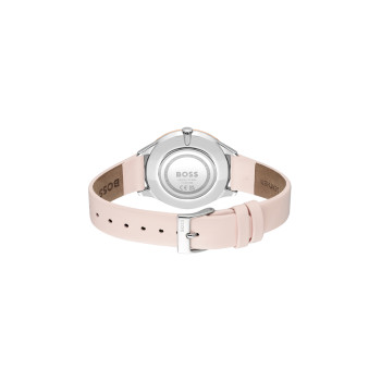 Montre à quartz en cuir - Rose et argenté - 02 - 34131630