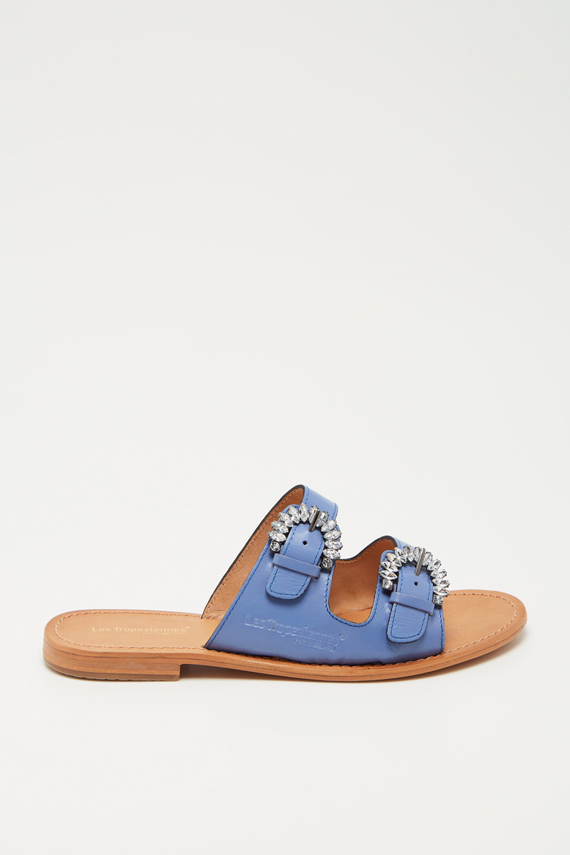 Mules en cuir Hazaline - Bleu - 02 - 33927252