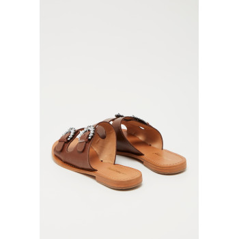 Mules en cuir Hazaline - Marron - 02 - 33927254