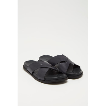 Mules en cuir Walt DC - Noir et bleu marine - 02 - 33927262