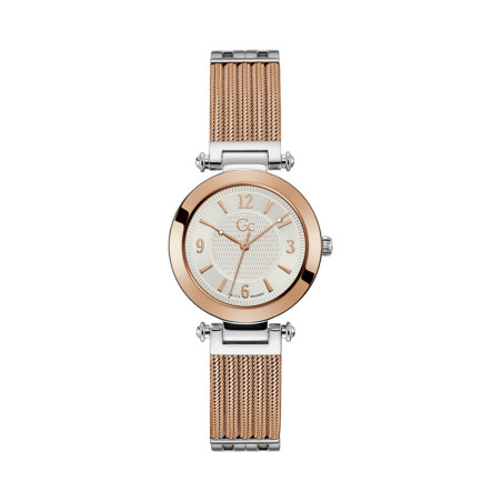 Montre à quartz en acier - Argenté et doré rose - 02 - 34204028