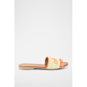 Mules en paille Moncoeur - Orange - 02 - 33779246