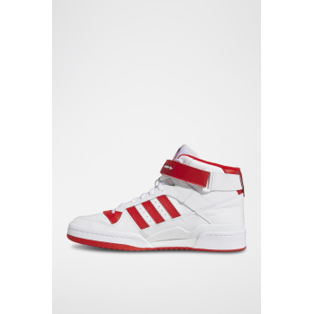 Sneakers montantes en cuir Forum MID - Blanc et rouge - 02 - 33528574