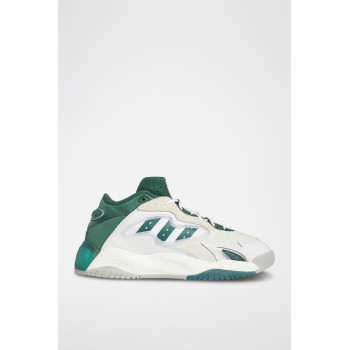 Chaussures de basketball en cuir Streetball II - Blanc et vert foncé - 02 - 33528644