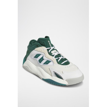 Chaussures de basketball en cuir Streetball II - Blanc et vert foncé - 02 - 33528644