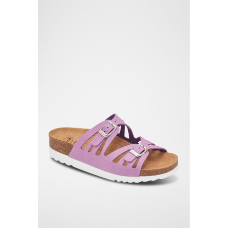 Mules plateformes en nubuck Ystad - 
Lilas - 02 - 33979042