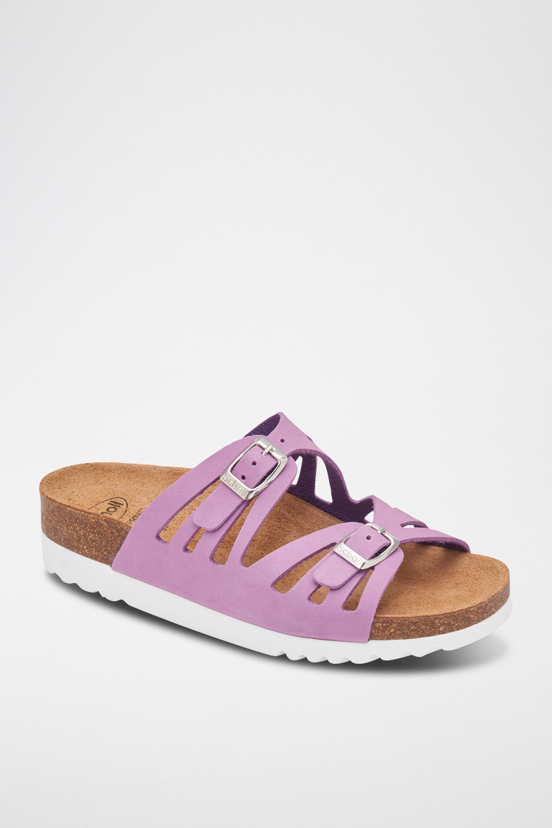 Mules plateformes en nubuck Ystad - 
Lilas - 02 - 33979042