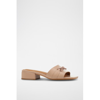 Mules à talons en cuir D Genziana - Nude - 02 - 33973470