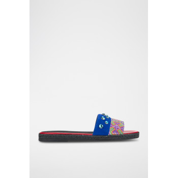 Mules en nubuck Kolleen - Bleu roi et rouge - 02 - 33973475