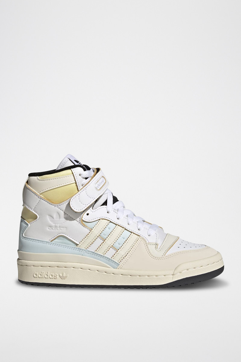 Sneakers montantes en cuir Forum 84 Hi W - Blanc et jaune - 02 - 34115939