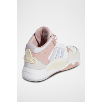 Sneakers en cuir 5th Quarter - Blanc et rose poudré - 02 - 34116002