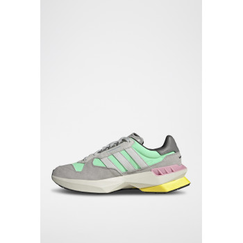 Sneakers en cuir Running Inspired Other - Gris clair et turquoise - 02 - 34115956