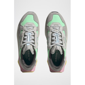 Sneakers en cuir Running Inspired Other - Gris clair et turquoise - 02 - 34115956