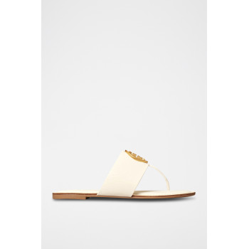 Tongs en cuir - Blanc - 02 - 34088109