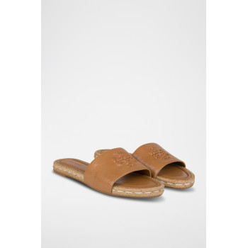 Mules en cuir - Camel - 02 - 34088125