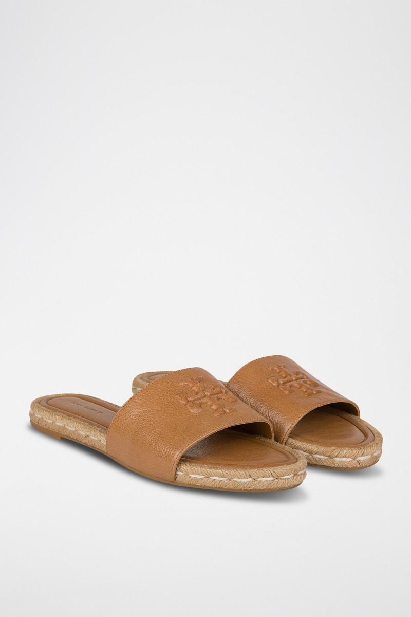 Mules en cuir - Camel - 02 - 34088125