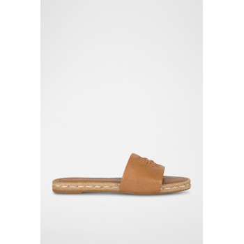 Mules en cuir - Camel - 02 - 34088125