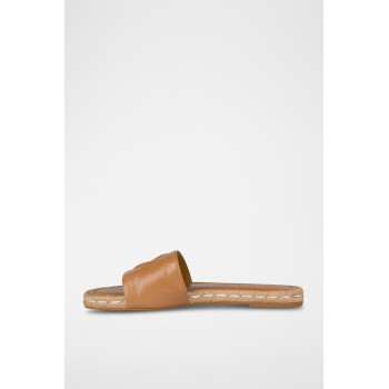 Mules en cuir - Camel - 02 - 34088125