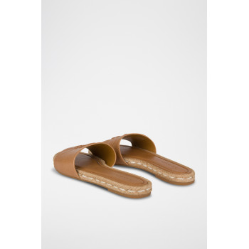 Mules en cuir - Camel - 02 - 34088125