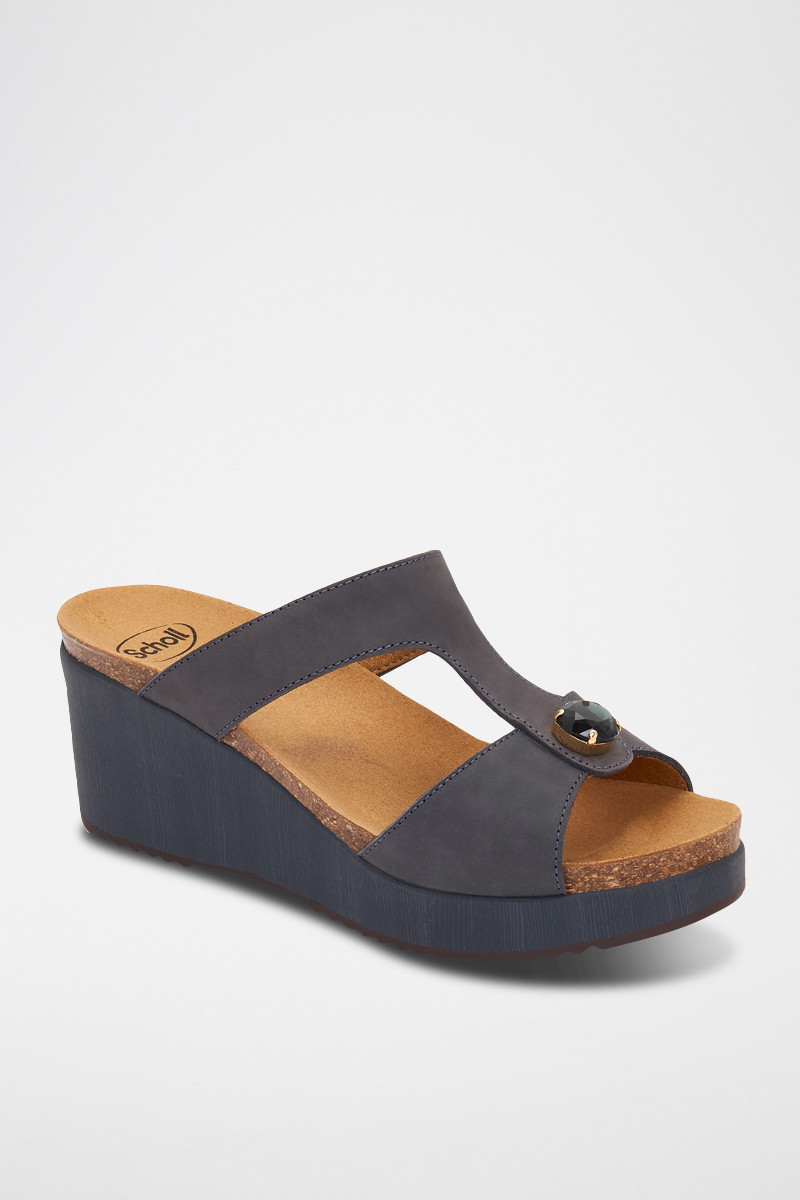 Mules compensées en nubuck Paloma - 
Anthracite - 02 - 33978963