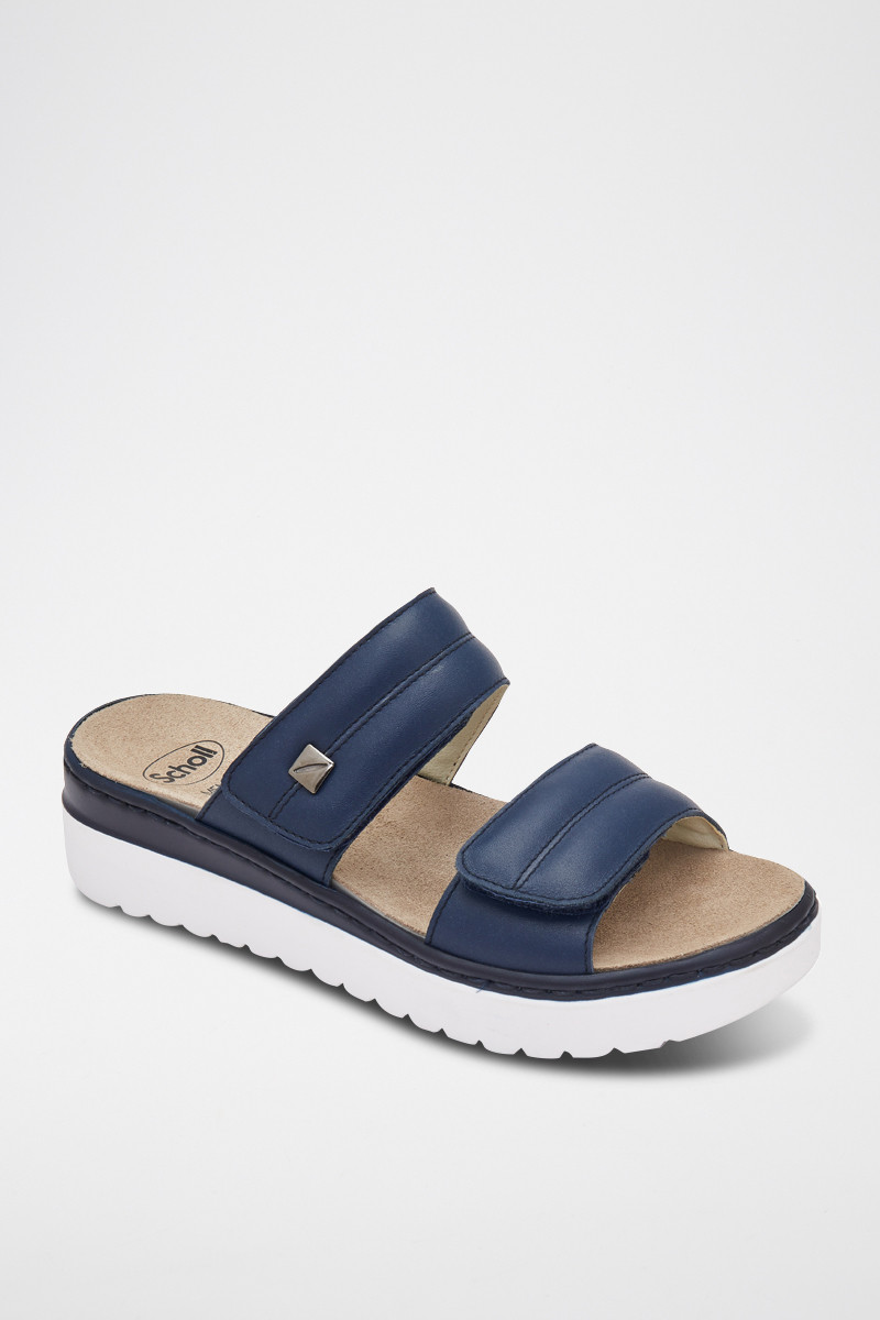 Mules plateformes en cuir Camaiore - 
Bleu - 02 - 33979034