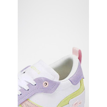 Baskets plateformes en nubuck L004 - Blanc et mauve - 02 - 34205131