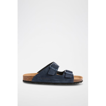 Mules en nubuck - Bleu foncé - 02 - 34268867