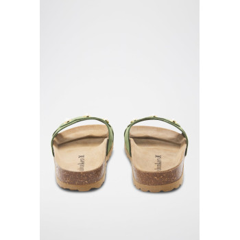 Mules en cuir - 
Vert - 02 - 34268992