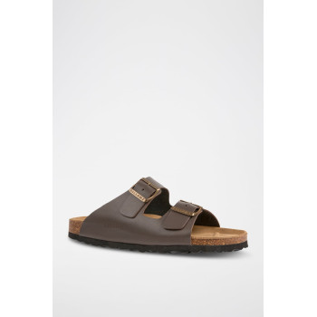 Mules en cuir - Marron foncé - 02 - 34268888