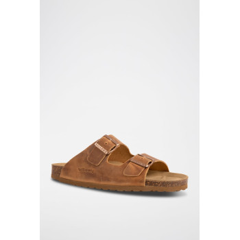 Mules en cuir - Camel - 02 - 34268890