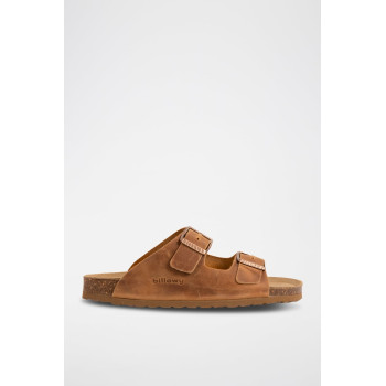 Mules en cuir - Camel - 02 - 34268890