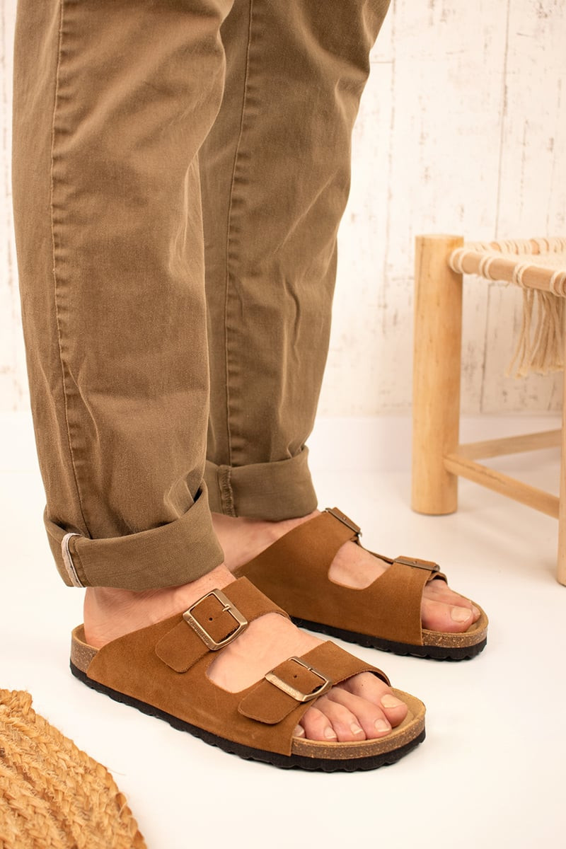 Mules en nubuck - Camel - 02 - 34268953