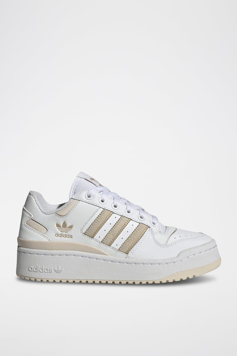 Sneakers en cuir Forum Bold Stripes - Blanc et beige - 02 - 34135213