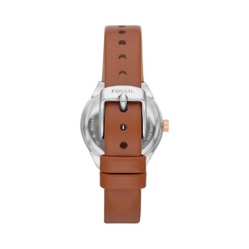 Montre à quartz en cuir Eevie - Marron et doré rose - 02 - 32826951