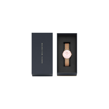 Montre à quartz en acier Petite -  32 mm - Doré rose et rose - 02 - 32859067