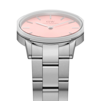 Montre à quartz en acier Iconic Link - 28 mm - Argenté et rose - 02 - 32859069