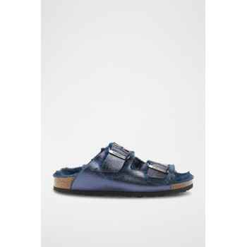 Mules en cuir Alberto - Bleu marine - 02 - 34283963