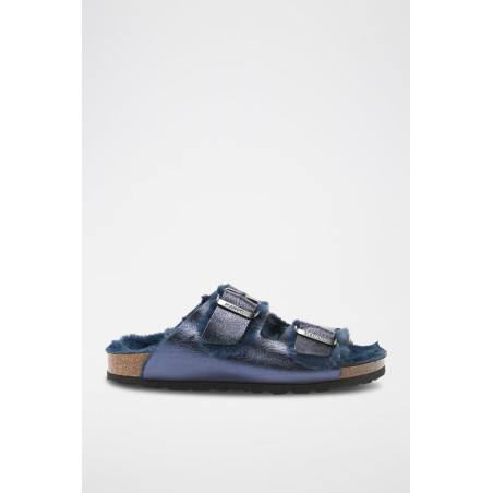 Mules en cuir Alberto - Bleu marine - 02 - 34283963