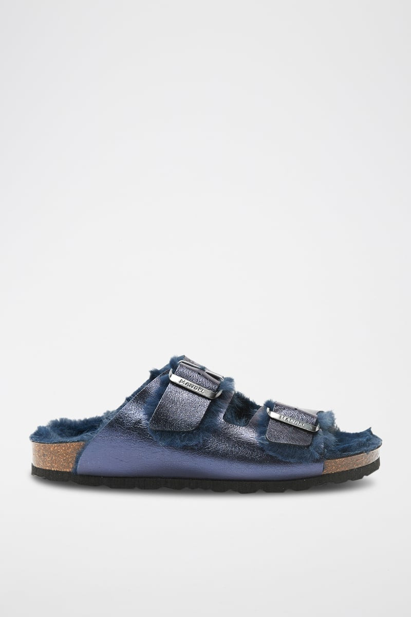 Mules en cuir Alberto - Bleu marine - 02 - 34283963